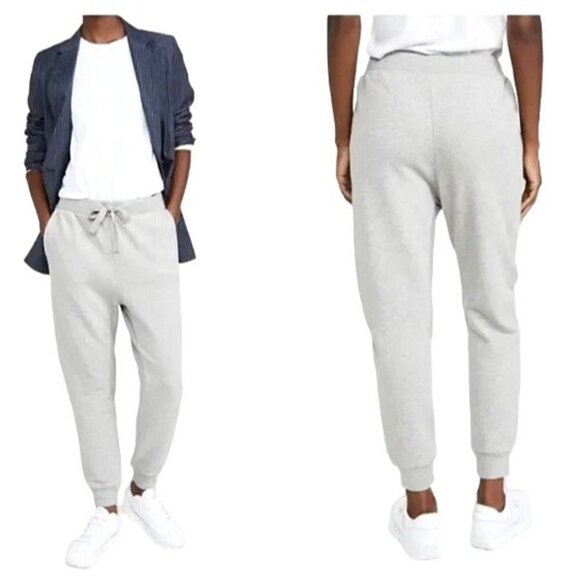 Frame Gray Distressed Organic Pima Cotton Elastic Tie Waist Jogger Pants Size XS - Picture 1 of 13